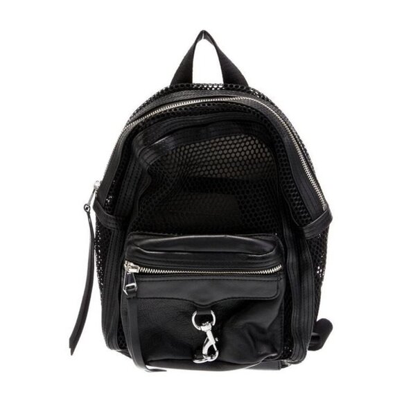 Rebecca Minkoff Handbags - Rebecca Minkoff Mini MAB Backpack Black Mesh Leather Trim NWT
